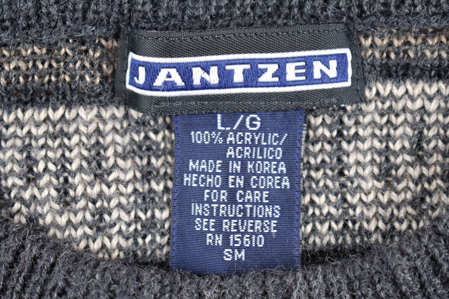 Vintage 1990s Jantzen Knitted Crewneck Sweater / Vintage 90s Crewneck / All Over Pattern  / Sweatshirt / Abstract Pattern