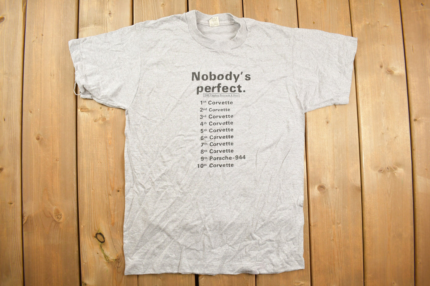 Vintage 1985 Nobody's Perfect Car Ranking Graphic T Shirt / Vintage T Shirt / Streetwear / Graphic Tee / Single Stitch / Made In USA