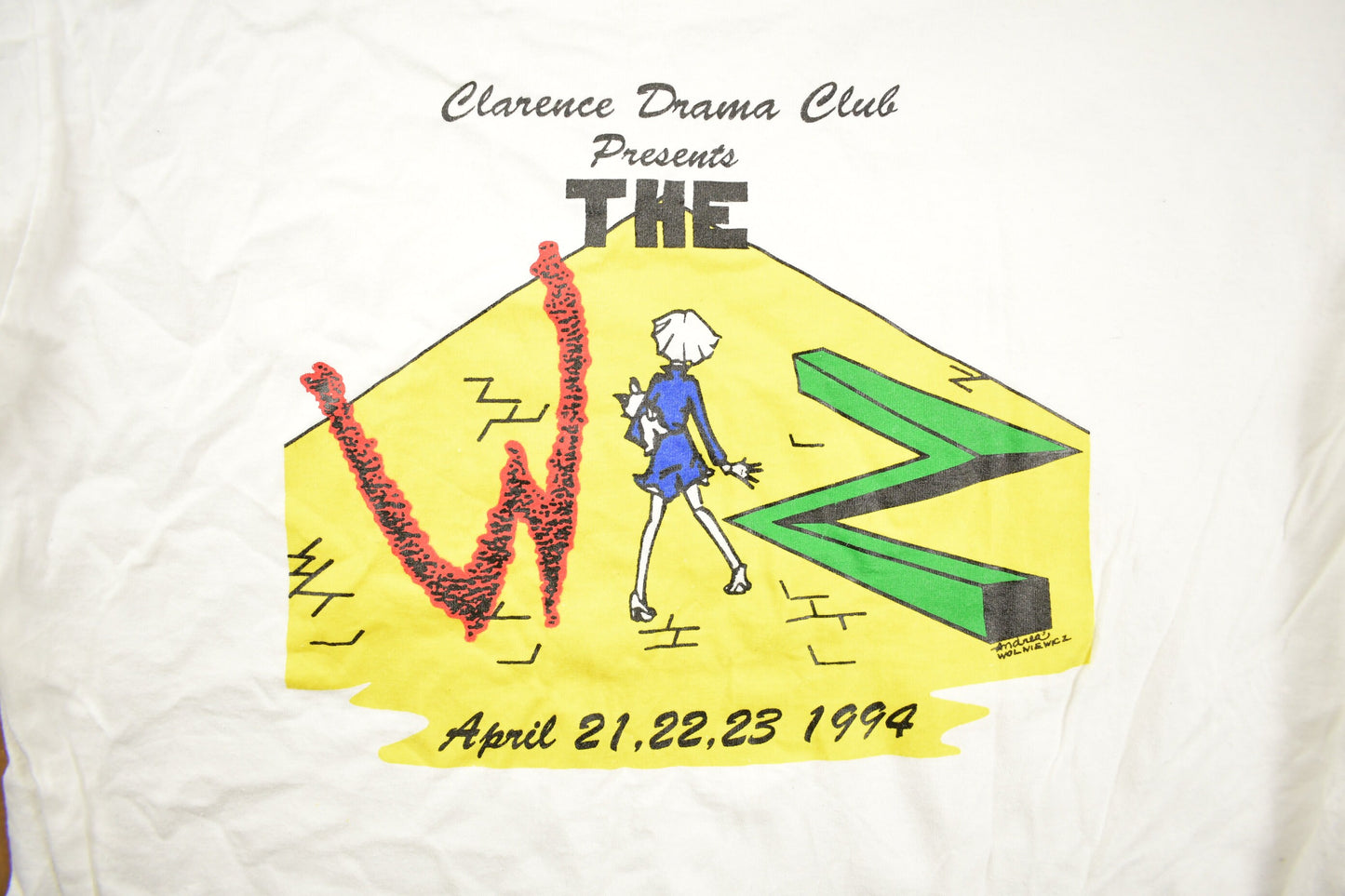 Vintage 1990s Clarence Drama Club "The Wiz" Graphic T Shirt / Vintage T Shirt / Streetwear / Graphic Tee / Single Stitch / Made In USA