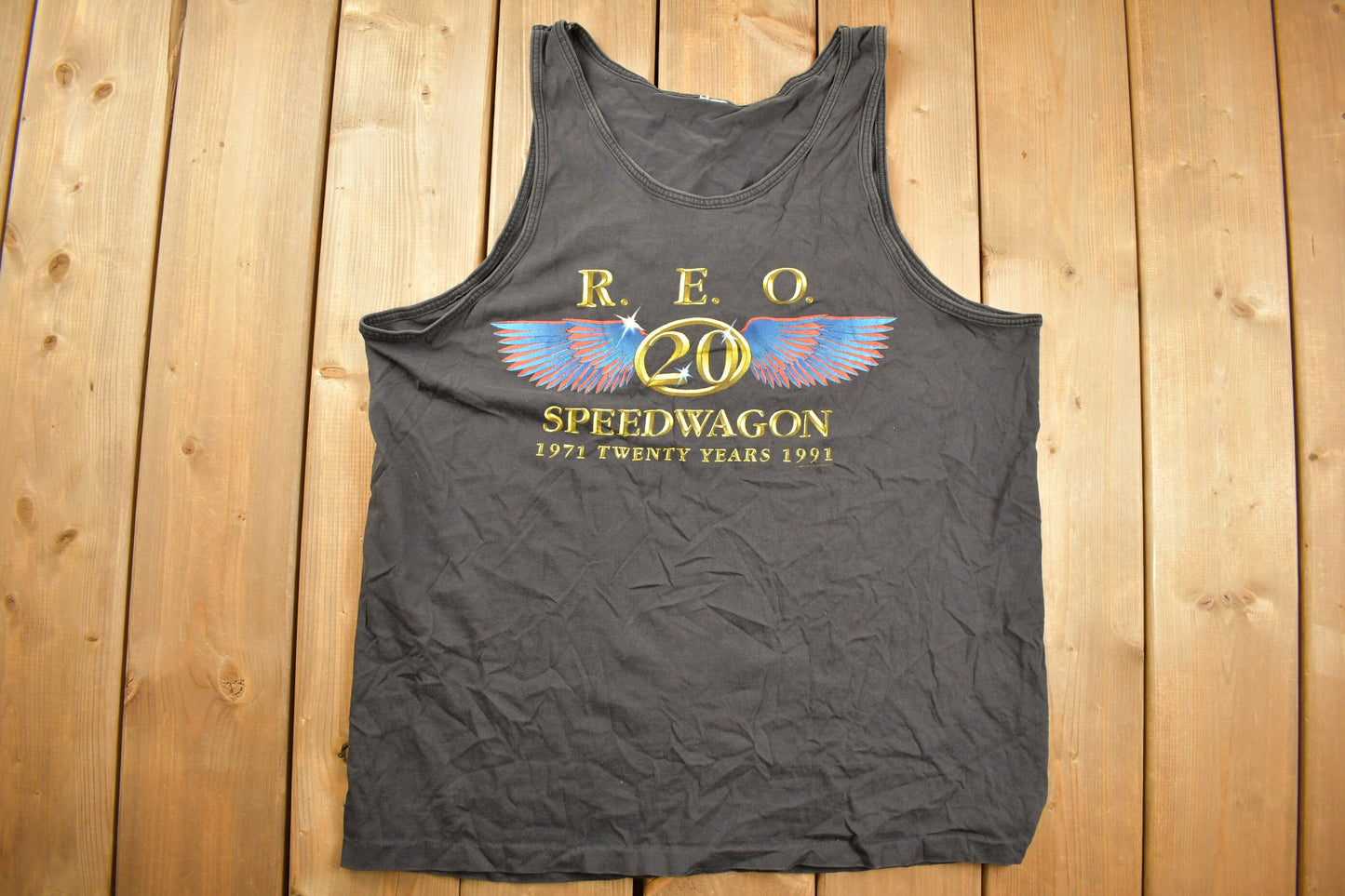 Vintage 1991 REO Speed Wagon Rock Band Tank Top Shirt / Band Tee / 90s T-shirt / Music Promo / Premium Vintage