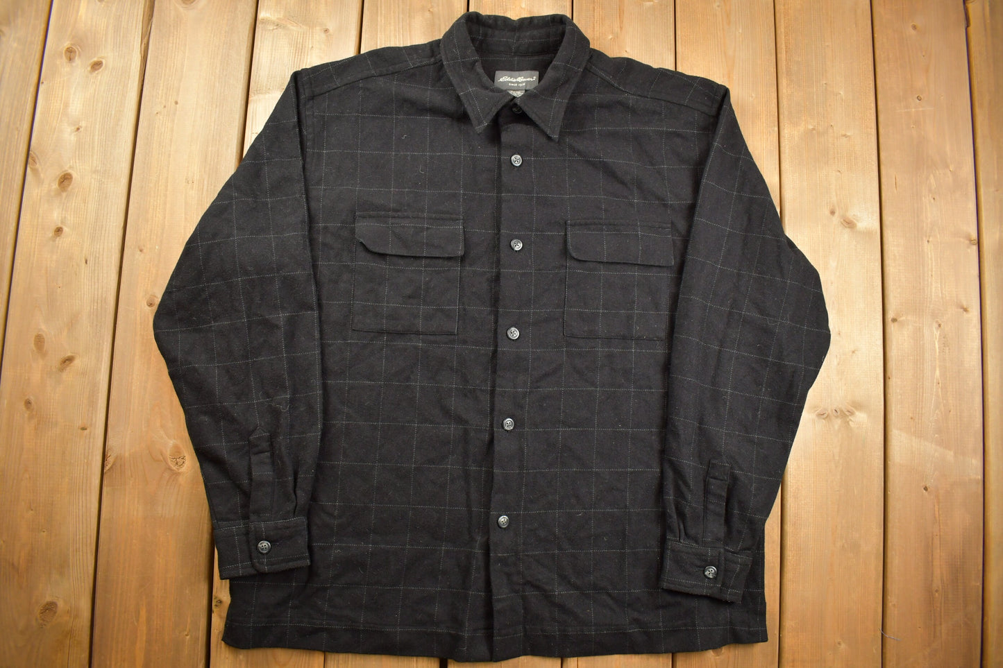 Vintage Y2K Eddie Bauer Plaid Button Up Shirt / 1990s Button Up / Vintage Flannel / Basic Button Up / Eddie Bauer Vintage