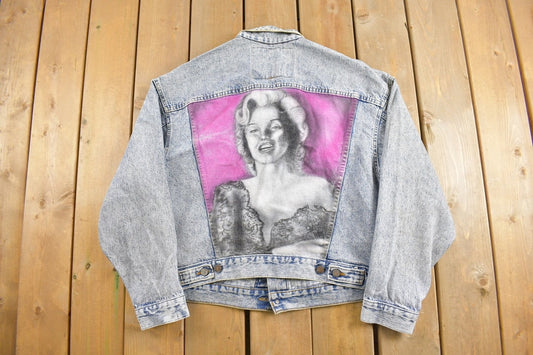 Vintage 1990s Custom Marilyn Monroe Painted Levis Denim Jacket / Streetwear / Made In USA / Fall Outerwear / Trucker Jacket / Levi's denim