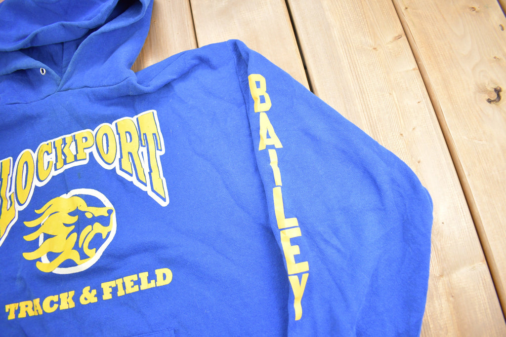 Vintage 1990s Lockport Track & Field Graphic Hoodie