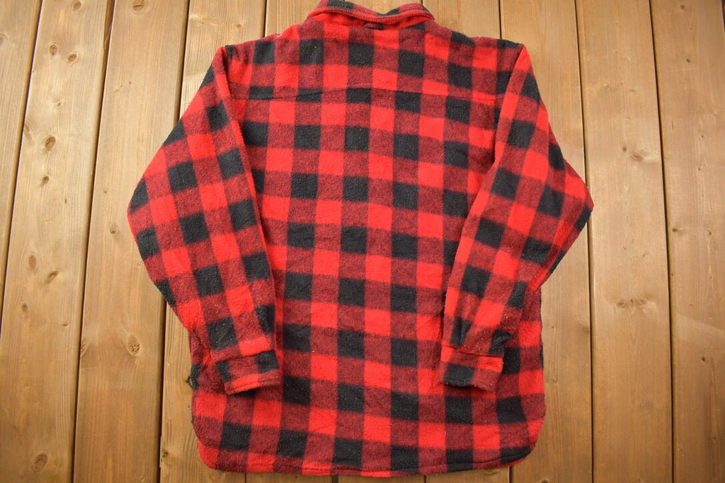 Vintage 1990s Marlboro Plaid Fleece Sweater Shirt