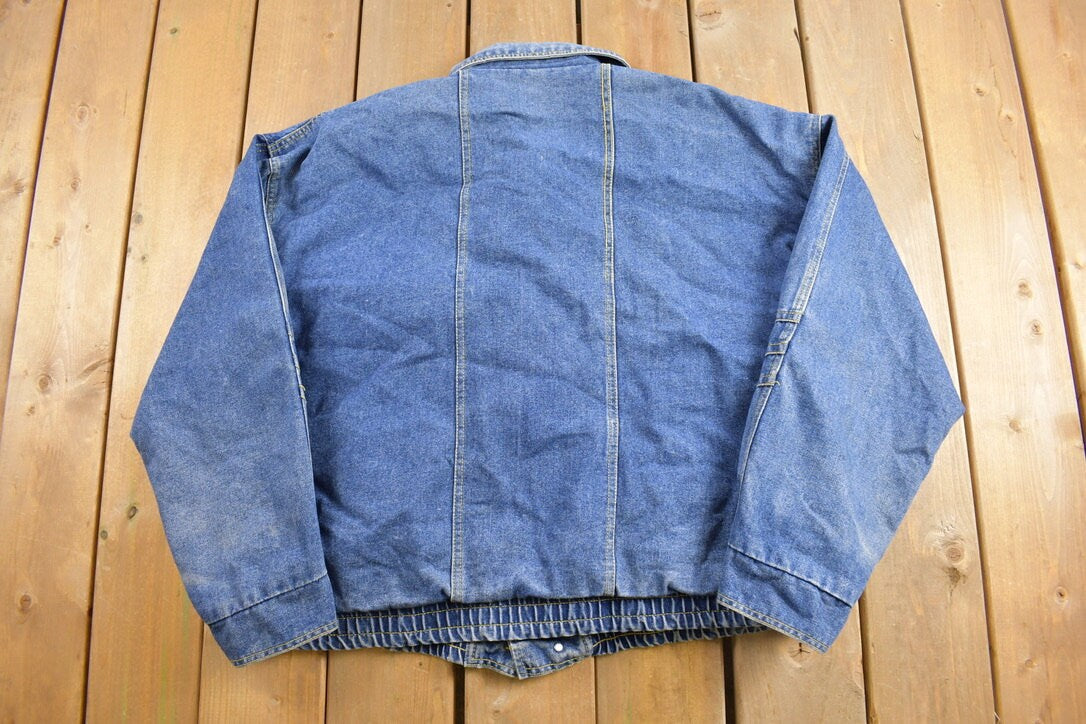 Vintage 1980s Sierra Pacific Denim Jacket / Jean Jacket / Vintage Denim / Streetwear / Vintage Fall Outerwear / Fall Jacket / Fleece Lined