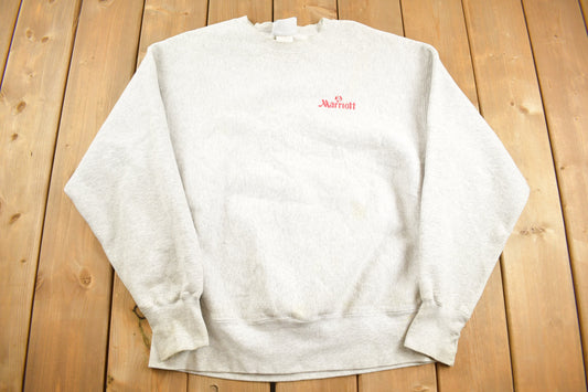 Vintage 1990s Marriott Hotel Lee Crossgrain Crewneck Sweatshirt / 90s Crewneck / Souvenir / Athleisure / Embroidery / Travel And Tourism