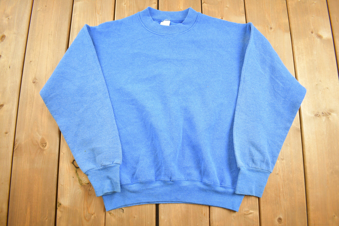 Vintage 1990s Fruit Of The Loom Blue Blank Crewneck Sweatshirt / Size Medium / 90s Crewneck / Athleisure / Streetwear / 90s Blank