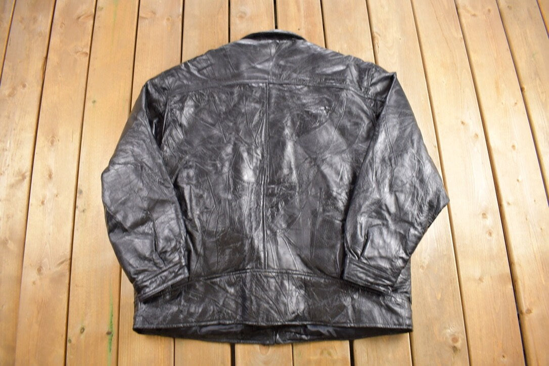 Vintage 1990s Legacy Leather Jacket / Lined Jacket / Fall Outerwear / Leather Coat / Winter Outerwear / Streetwear Fashion / 3XL