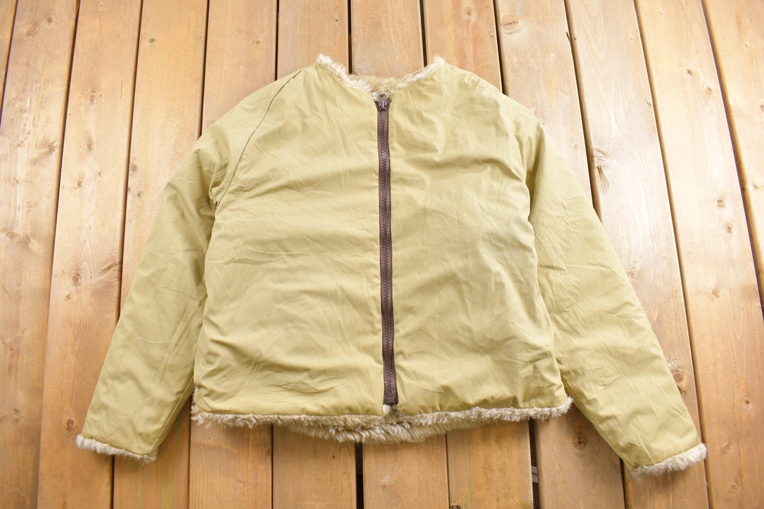 Vintage 1980s Woolrich Faux Fur Reversible Coat