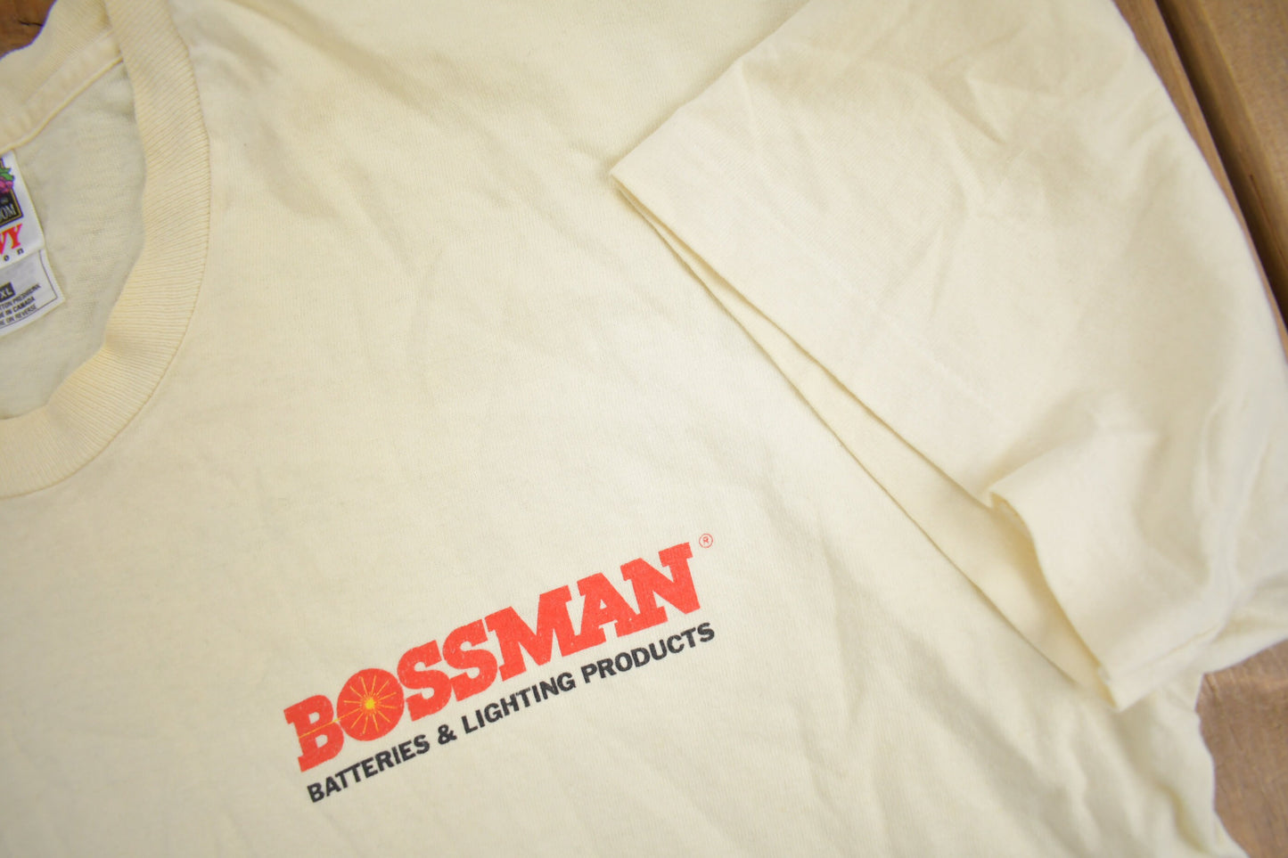 Vintage 1990s Bossman Battery Graphic T Shirt / Vintage T Shirt / Streetwear / Graphic Tee / Single Stitch / Made In Canada