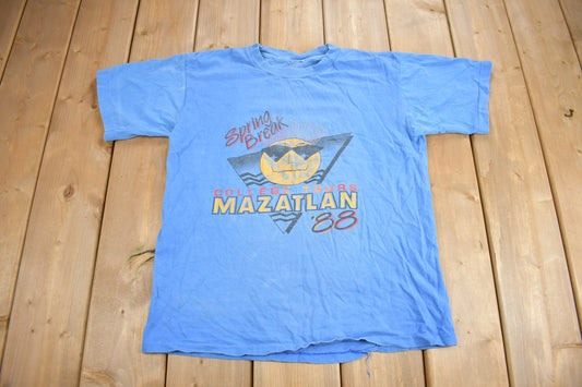 Vintage 1988 Mazatlan College Tours Souvenir T Shirt / Spring Break / Single Stitch / Vacation Tee / Travel T Shirt