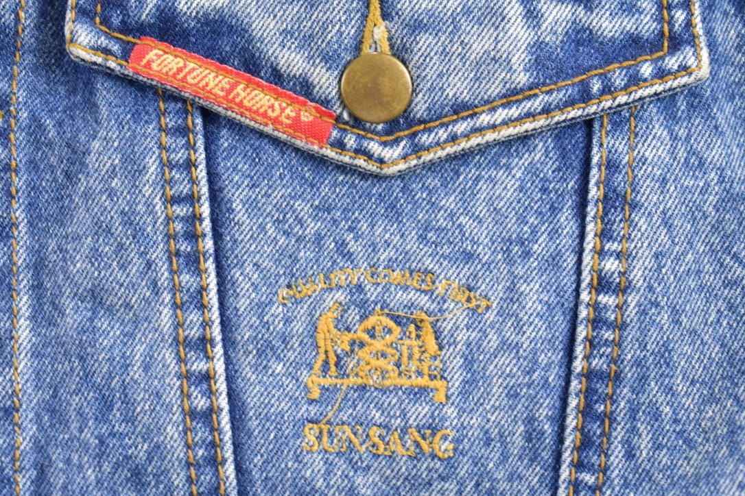 Vintage 1990s Sunsang International Denim Jacket / Jean Jacket / Vintage Levis Denim / Streetwear / Fall Jacket  / Trucker