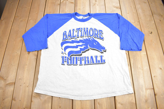 Vintage 1990s Baltimore Football Graphic T Shirt / Vintage T Shirt / Streetwear / Graphic Tee / Single Stitch / Made In USA