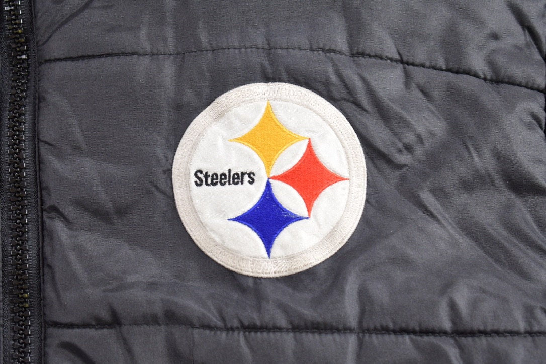 Vintage 1990s Pittsburgh Steelers NFL Puffer / Football / Sportswear / Full  Zip / Embroidered / Starter Jacket