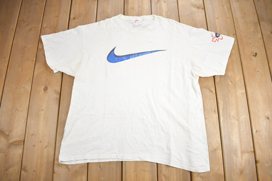 Vintage 1998 Nike Big Swoosh Graphic T-Shirt / 90s Nike / Streetwear / Vintage Sportswear / Nike White Tag