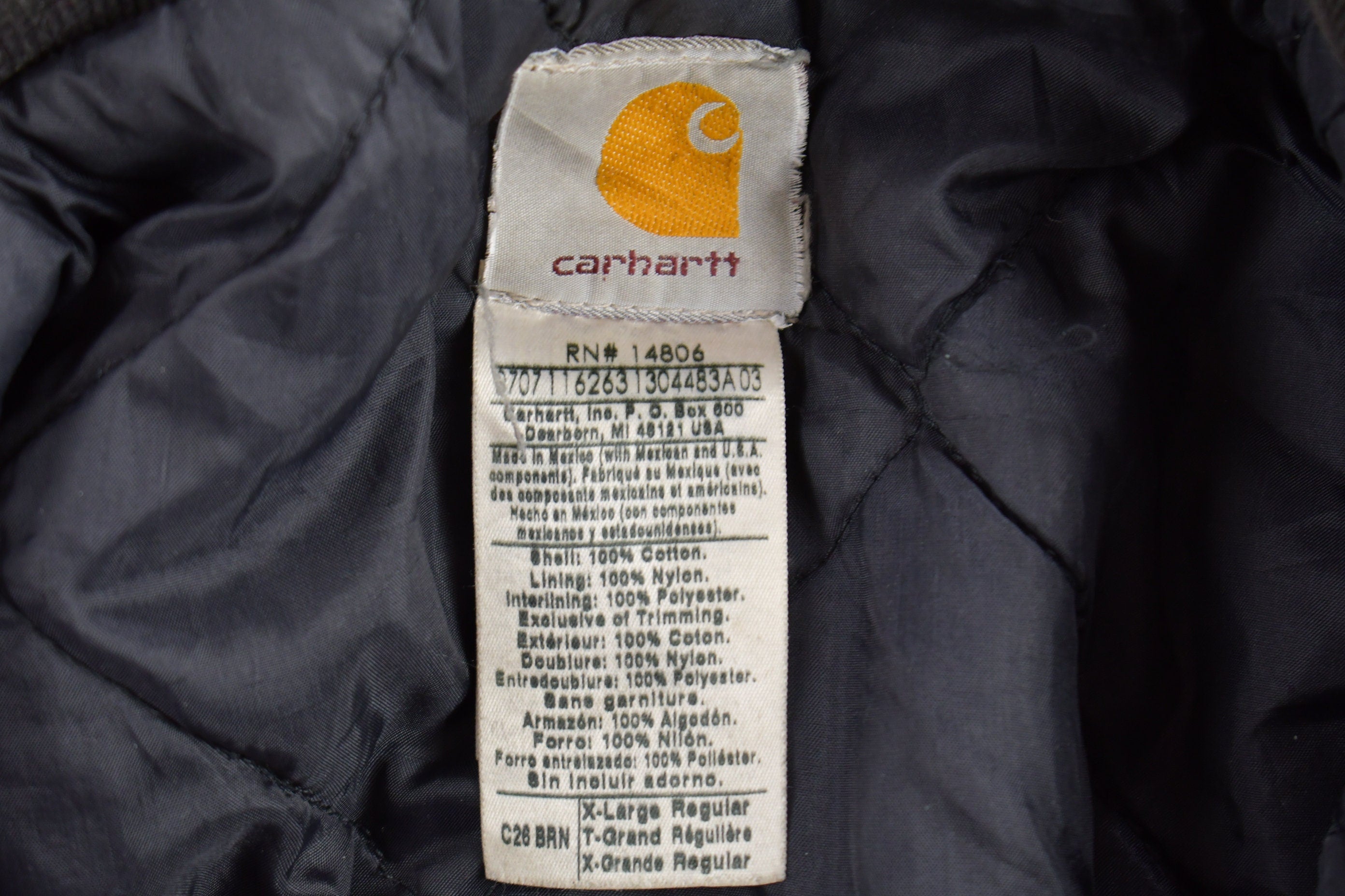 Vintage 1990s Beige Quilt Lined Carhartt Traditional Jacket