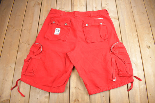 Vintage 1990s Parish Baggy Red Cargo Shorts Size 40 / Baggy Shorts / Tactical Shorts / Cargo Pockets/ Jorts