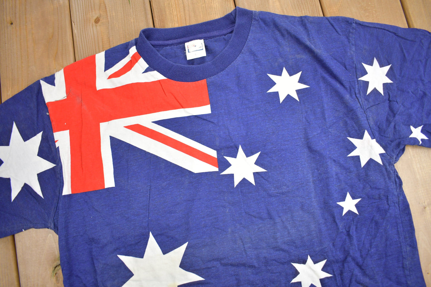 Vintage 1990s Australian Flag All Over Print Graphic T Shirt / Vintage T Shirt / Streetwear / Graphic Tee / Flag Shirt