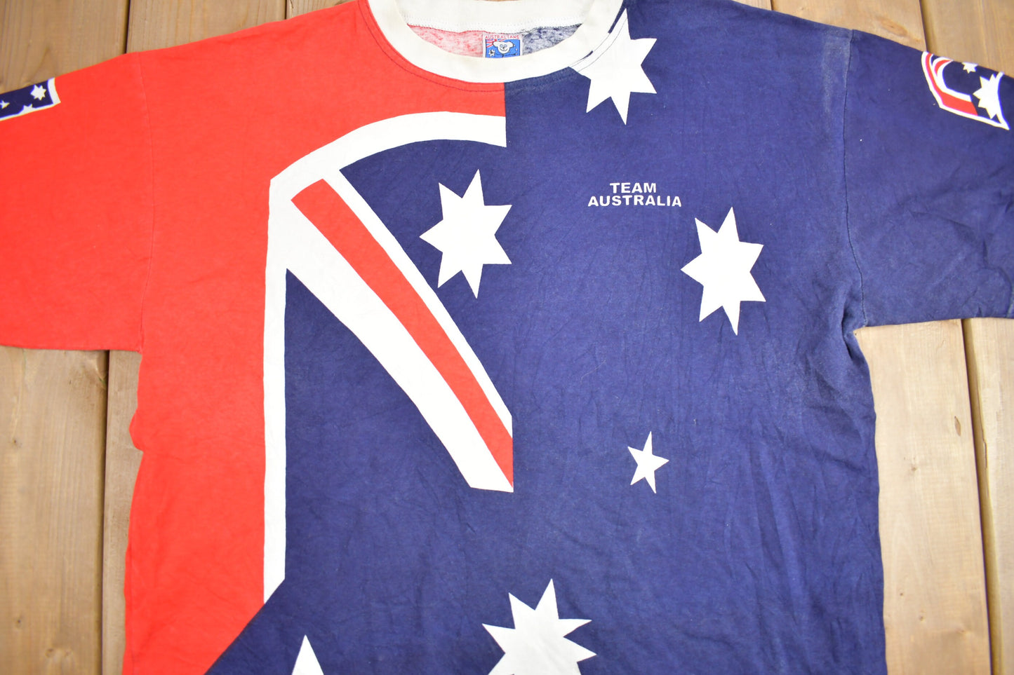 Vintage 1990s Team Australia Australian Flag All Over Print Graphic T Shirt / Vintage T Shirt / Streetwear / Graphic Tee / Flag Shirt