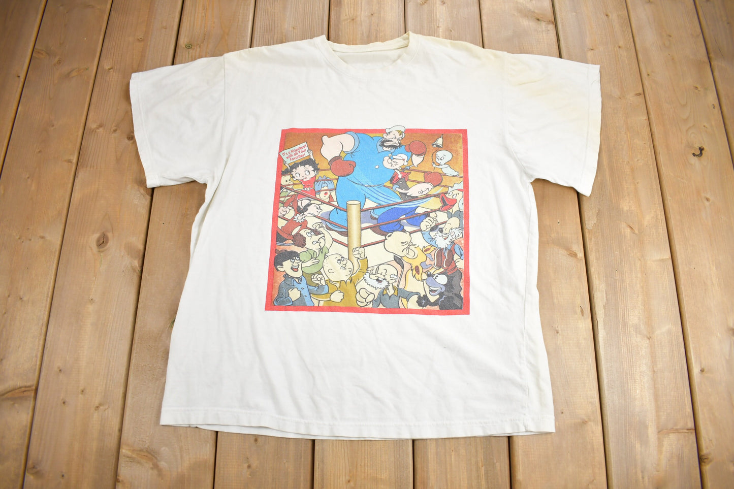 Vintage 1990s Favourite Cartoon Characters Graphic T Shirt / Vintage T Shirt / Streetwear / Graphic Tee / Pop Eye / Betty Boop