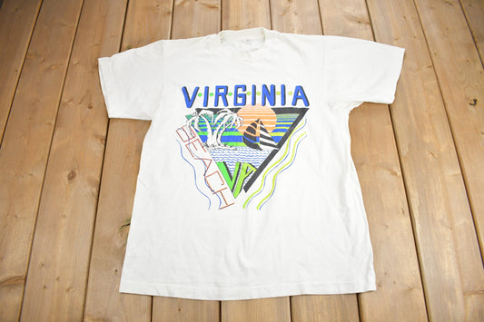 Vintage 1980s Virginia Beach Souvenir T Shirt / Streetwear / Made In USA / Vacation Tee / Travel T Shirt