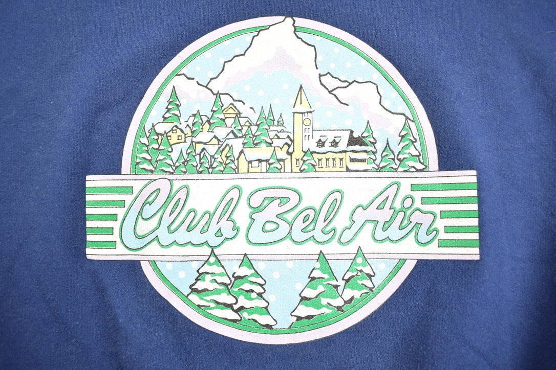 Vintage 1990s Double Collar Club Bel Air Crewneck Sweatshirt / 90s Crewneck / Souvenir Sweater / Streetwear / Travel And Vacation