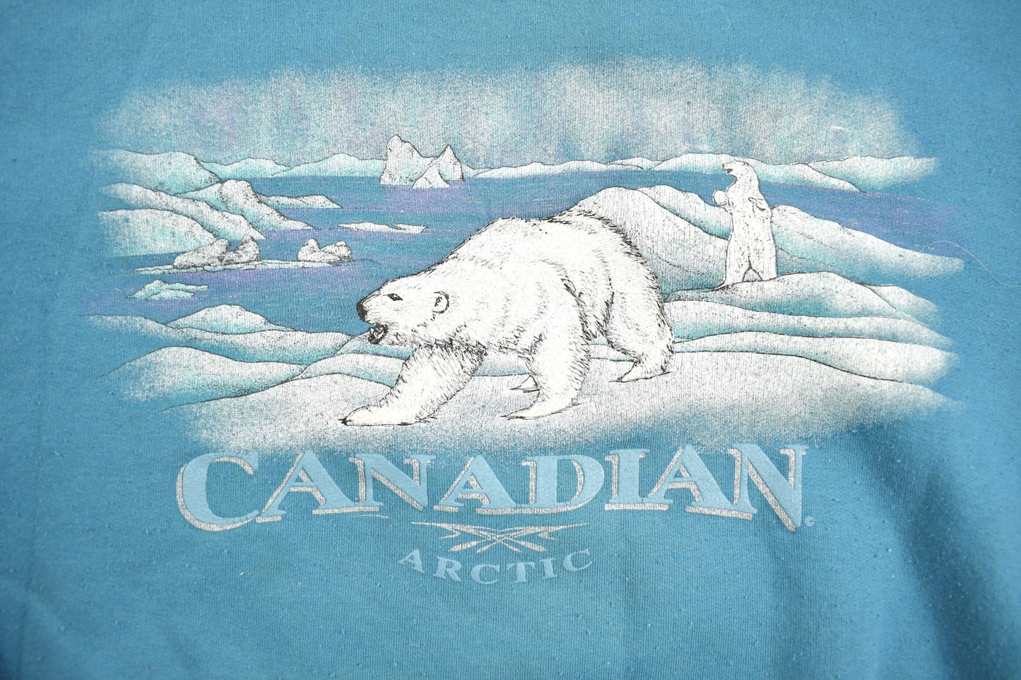 Vintage 1990s Canadian Marshlands Arctic Polar Bear Crewneck Sweater / Embroidered / Vintage Sweatshirt / Outdoorsman / Made In Canada