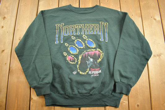 Vintage 1990s Northern Superior Lager 'Best Of The Pack' Crewneck Sweatshirt / 90s Crewneck / Streetwear / Beer Sweatshirt / Bear Sweatshirt