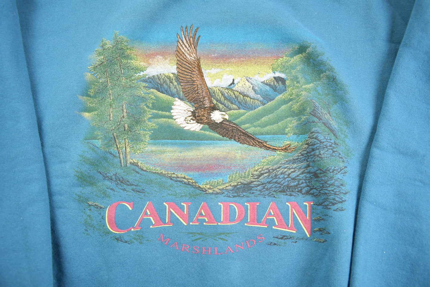 Vintage 1990s Canadian Marshlands Eagle Crewneck Sweater / Embroidered / Vintage Sweatshirt / Outdoorsman / Wilderness / Made In Canada