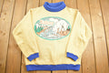 Vintage 1980s Xaline Polar Bear Fish Theme Turtleneck Sweatshirt