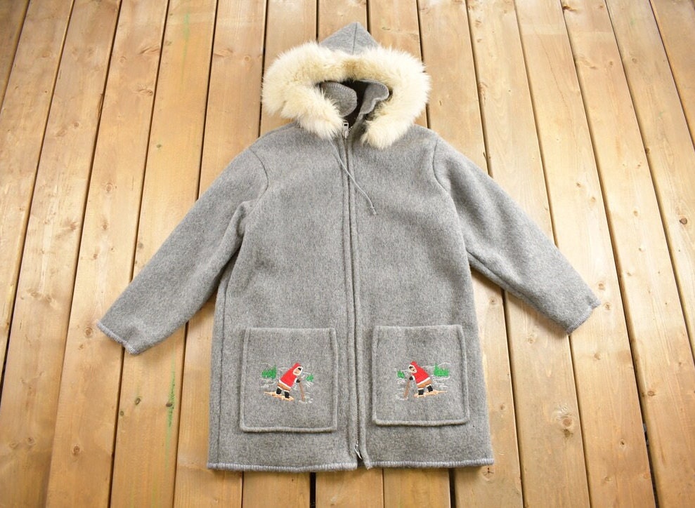 Vintage 1970s Wool Embroidered Parka Jacket