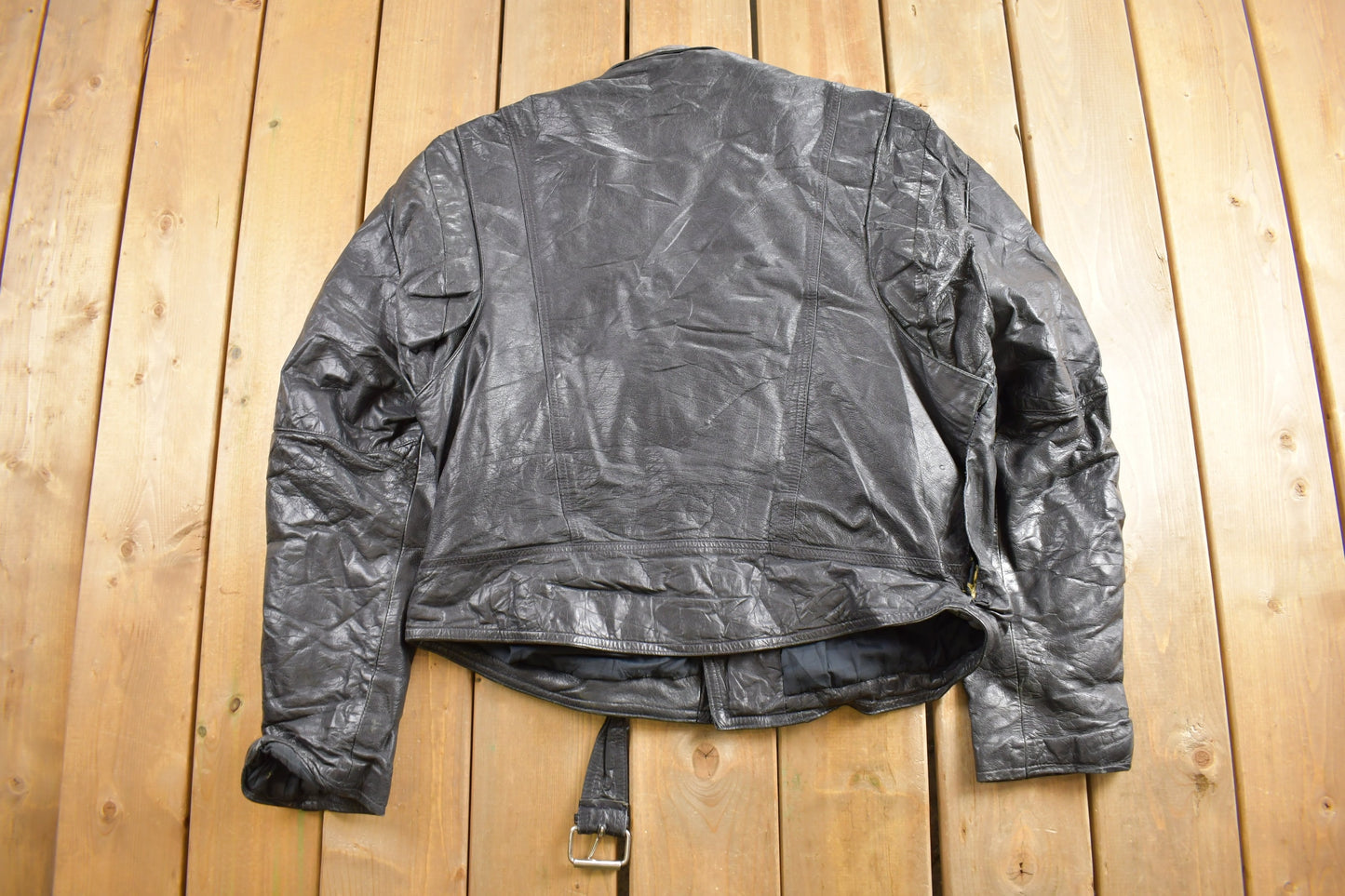 Vintage 1980s Leather Biker Jacket / Motorcycle Jacket / Leather Coat / Vintage Biker Jacket / Heavy Weight