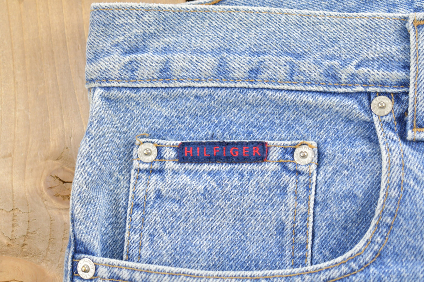 Vintage 1990's Tommy Hilfiger Jeans Size 38 x 34 / American Vintage / Streetwear Fashion / Vintage Pants / Flag / Big Logo