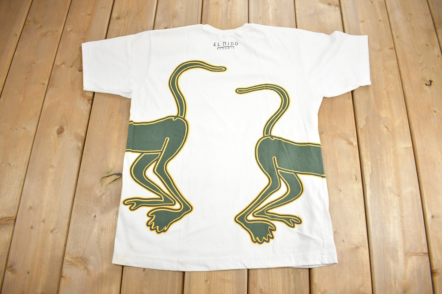 Vintage 1990s Meet Our Nosy Neighbours in El Nido Monkey Graphic T Shirt / Vintage T Shirt / Streetwear / Graphic Tee