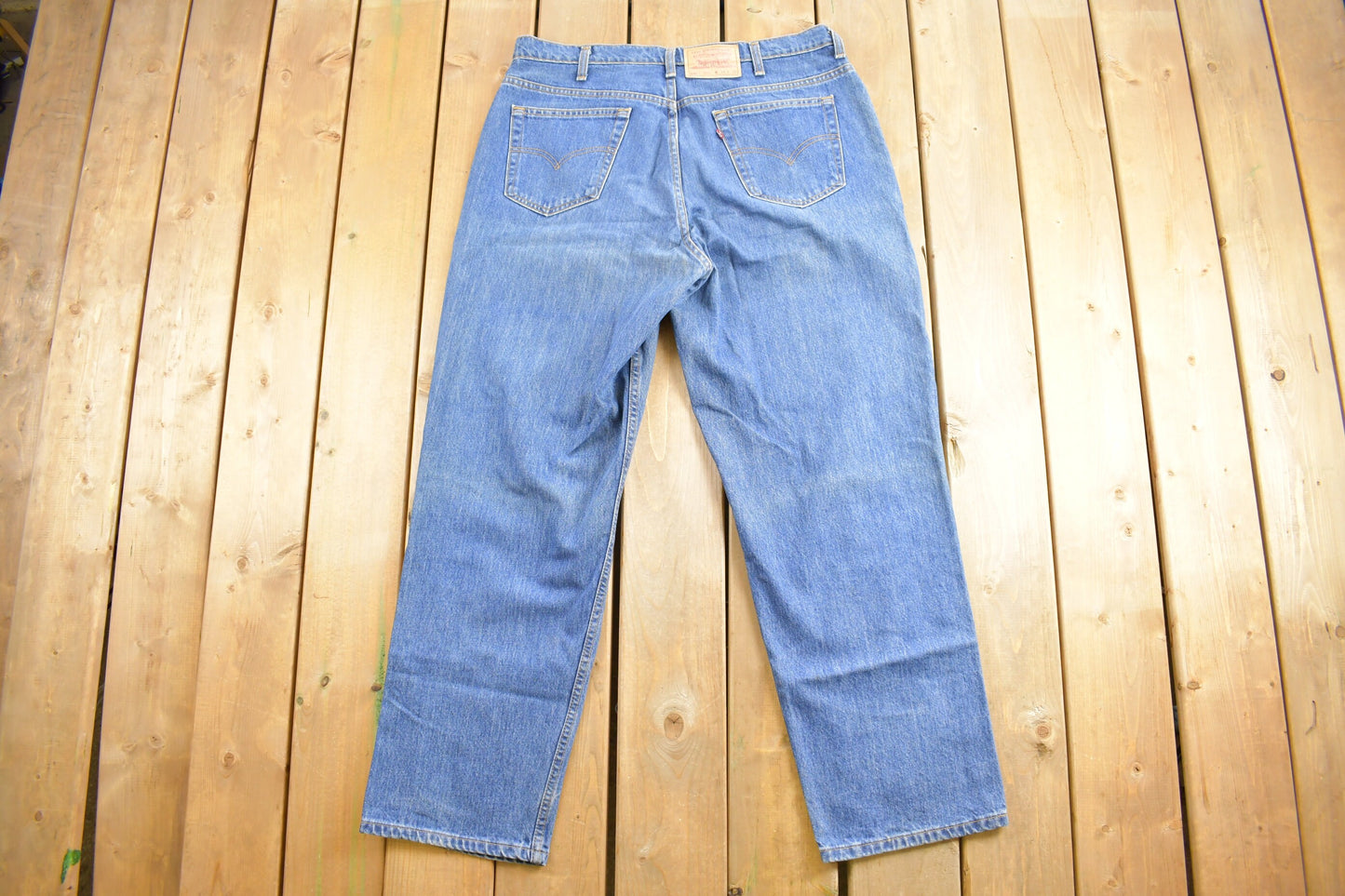 Vintage 1990s Levi's 535 Euro Fit Wide Leg Denim Jeans Size  38 x 33 / Mid Wash / Vintage Denim / Made in Canada / Jeans / Red Tab