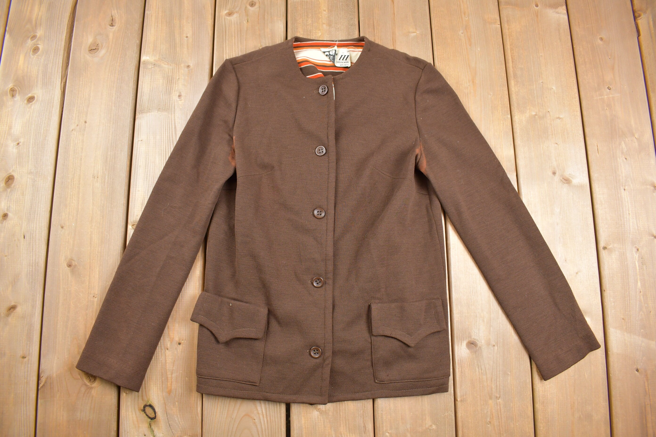 Vintage 1970s Act III Virgin Wool Cardigan Sweater