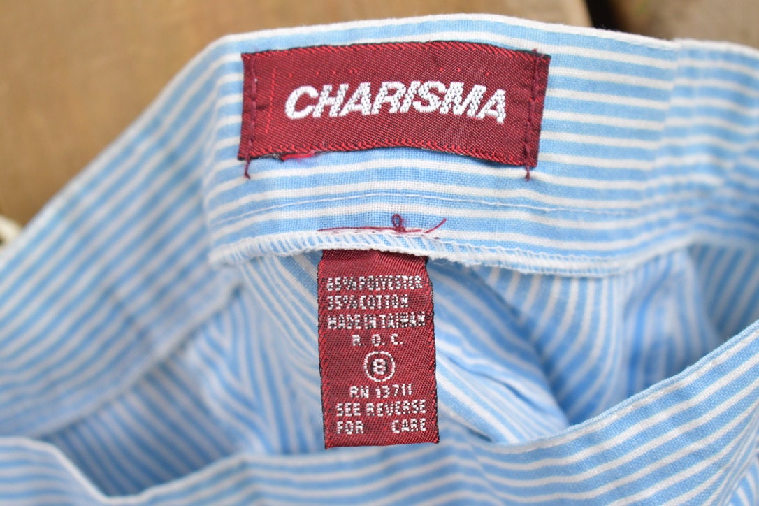 Vintage 1980s Charisma Pleated Striped Shorts Size 25 x 10