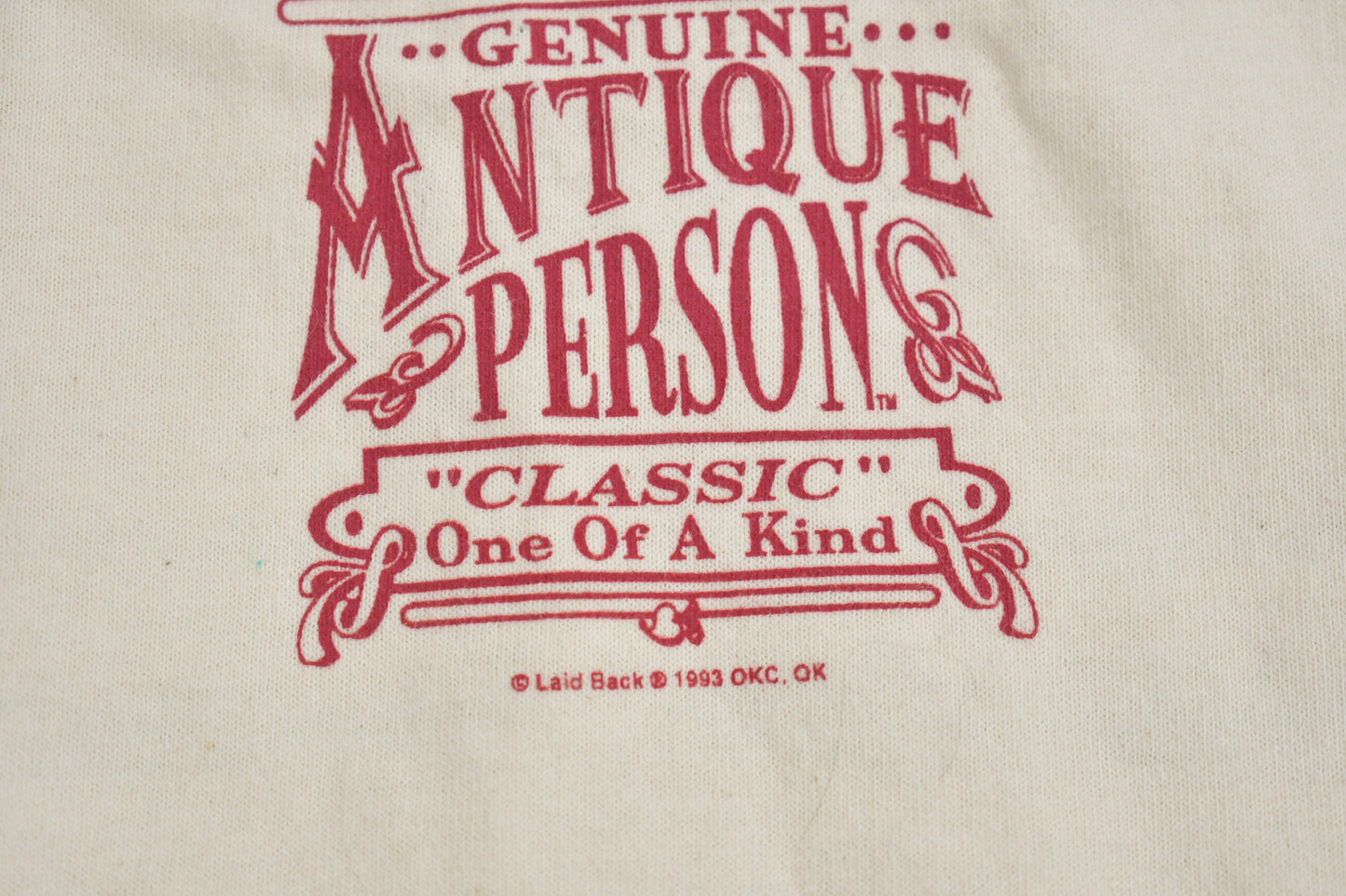 Vintage 1995 Genuine Antique Person Graphic T-Shirt / Antique Tee / Streetwear / Retro Style / Vintage Antique Collector Shirt