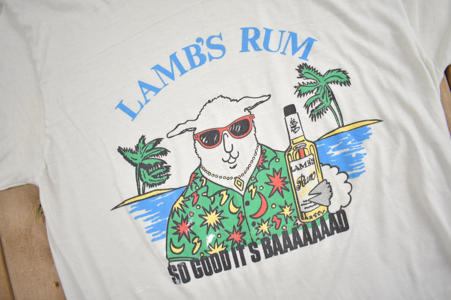 Vintage 1980s Lamb's Rum "So Good Its Baaaad" Graphic T Shirt / Vintage T Shirt / Streetwear / Graphic Tee / Single Stitch