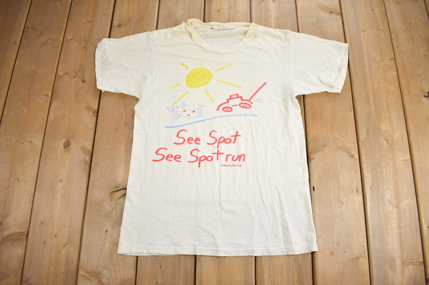 Vintage 1986See Spot See Spot Run Graphic T Shirt / Vintage T Shirt / Streetwear / Graphic Tee / Single Stitch / Made In USA