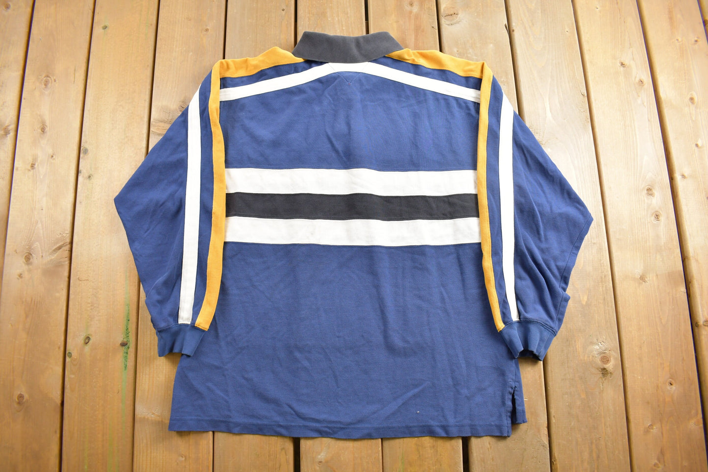 Vintage 1990s Tommy Hilfiger Crest Logo Polo Shirt / Rugby Sweater / Striped / Streetwear / Athleisure / Vintage Tommy / 90s Style