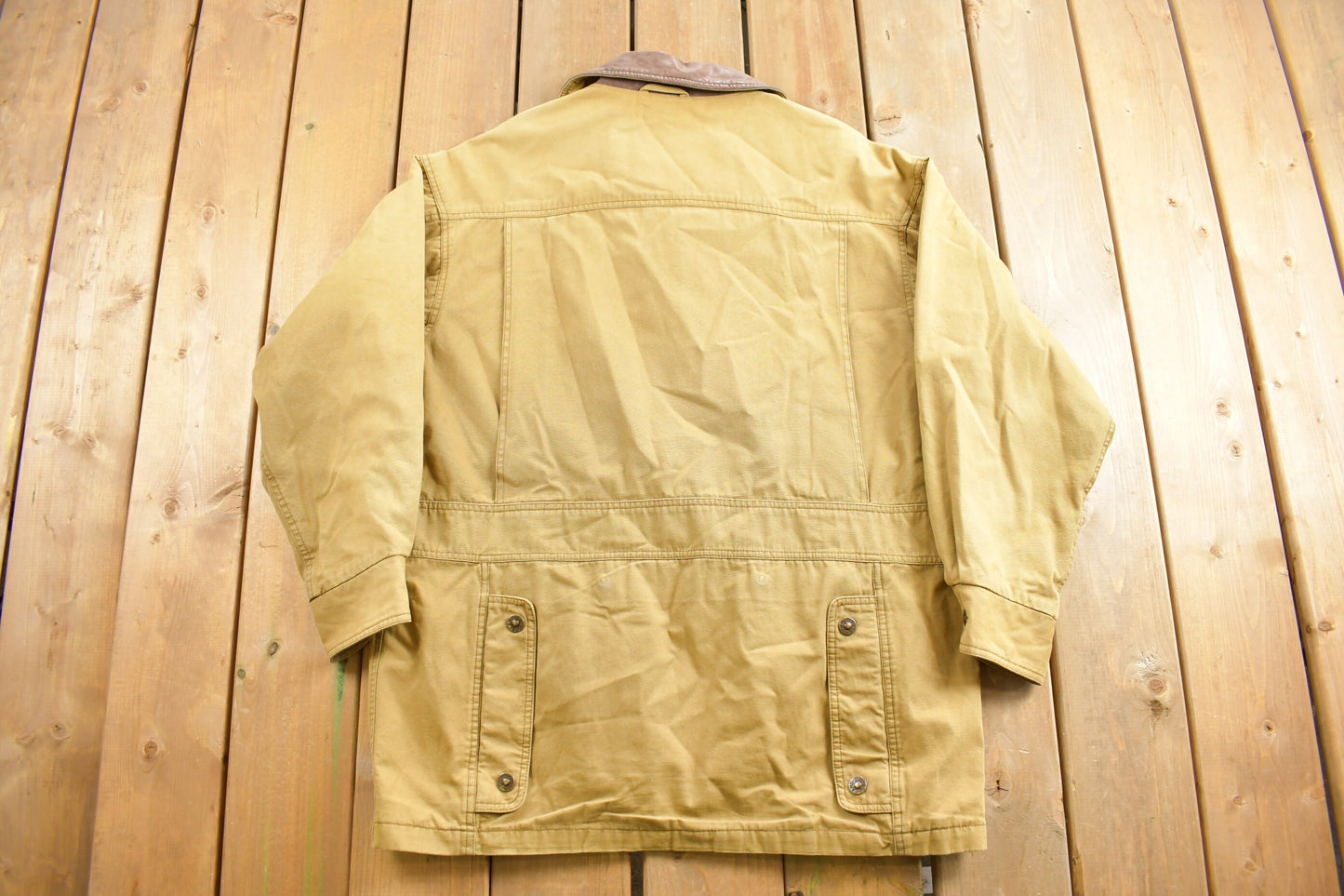 Vintage 1990s Timberland Weather Gear Field Coat  / Vintage Timberland / Leather Accents / Outdoorsman / Hunting Jacket / 90s / 80s