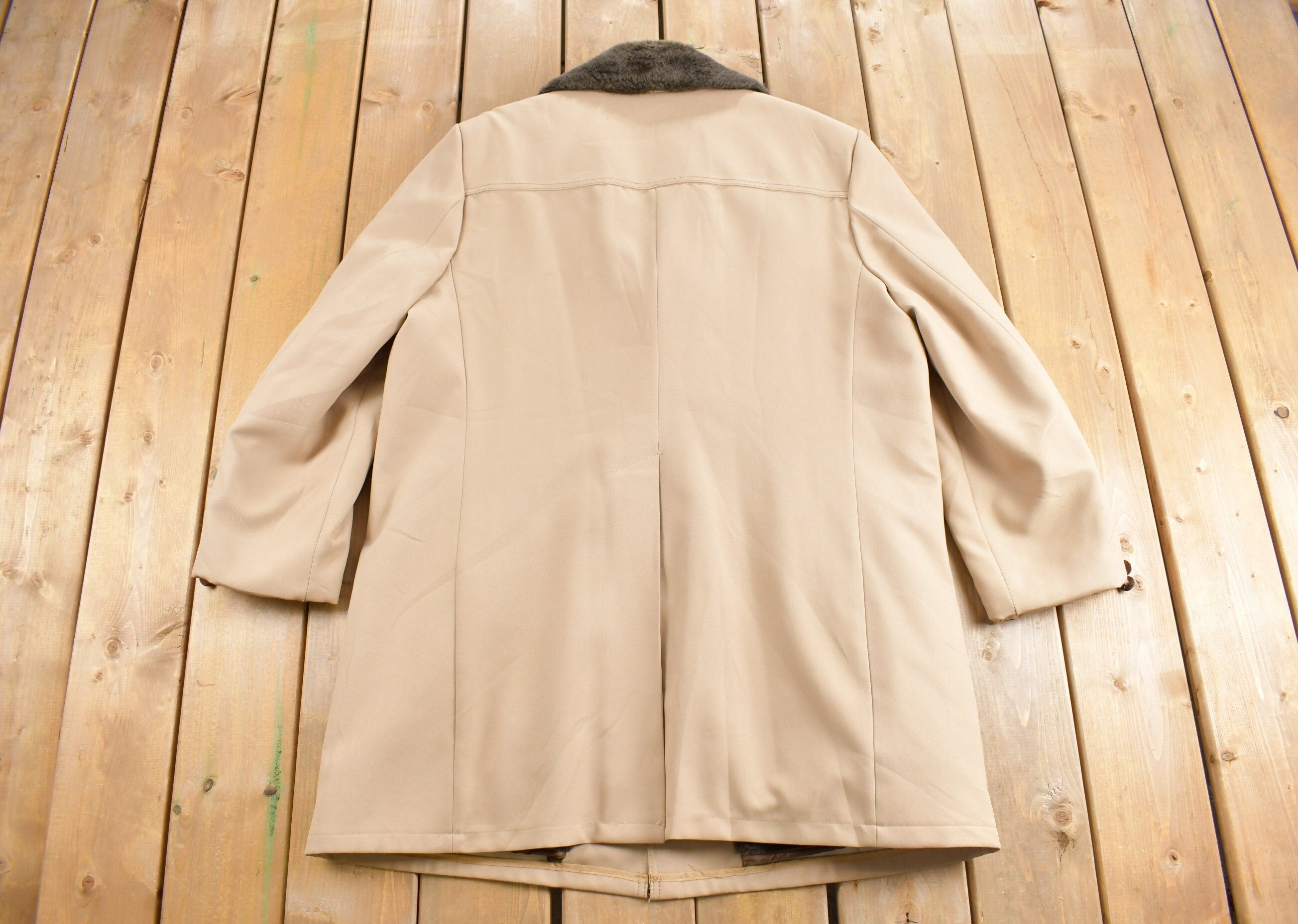 Vintage 1970s Campus Faux Fur Lined Jacket