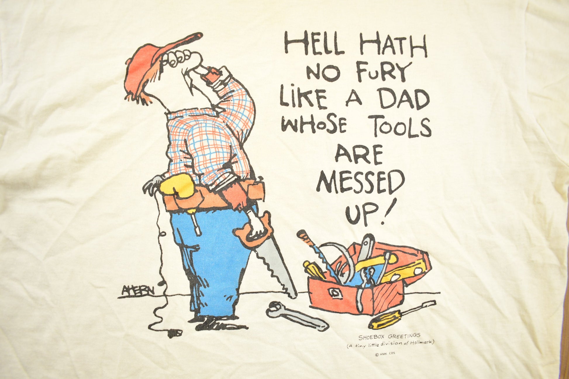 Vintage 1990s Dad's Tools Shoebox Greetings Hallmark Graphic T-Shirt
