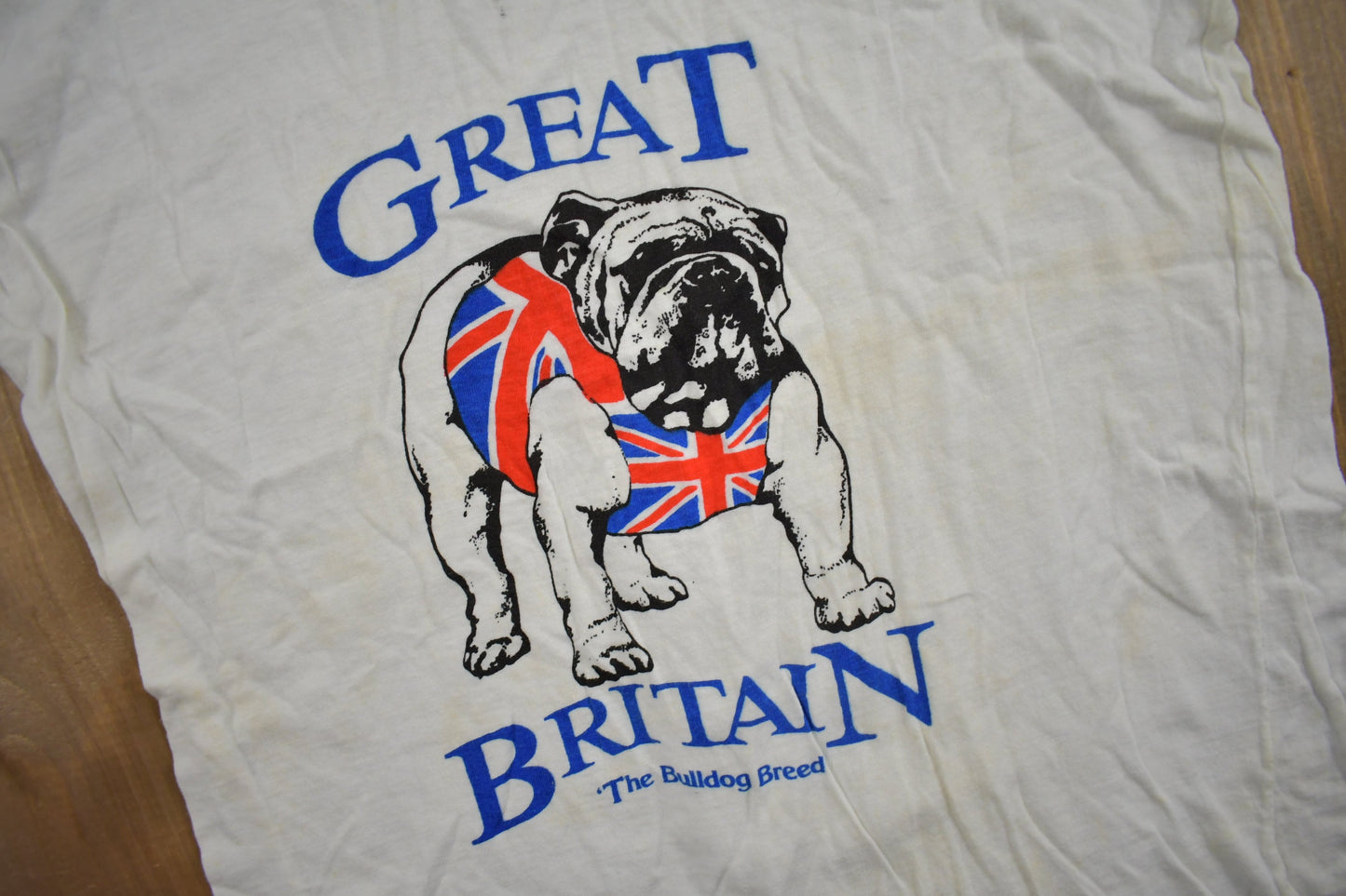 Vintage 1980s great Britain Bulldog Graphic T Shirt / Vintage T Shirt / Streetwear / Graphic Tee / Single Stitch / Dog T Shirt