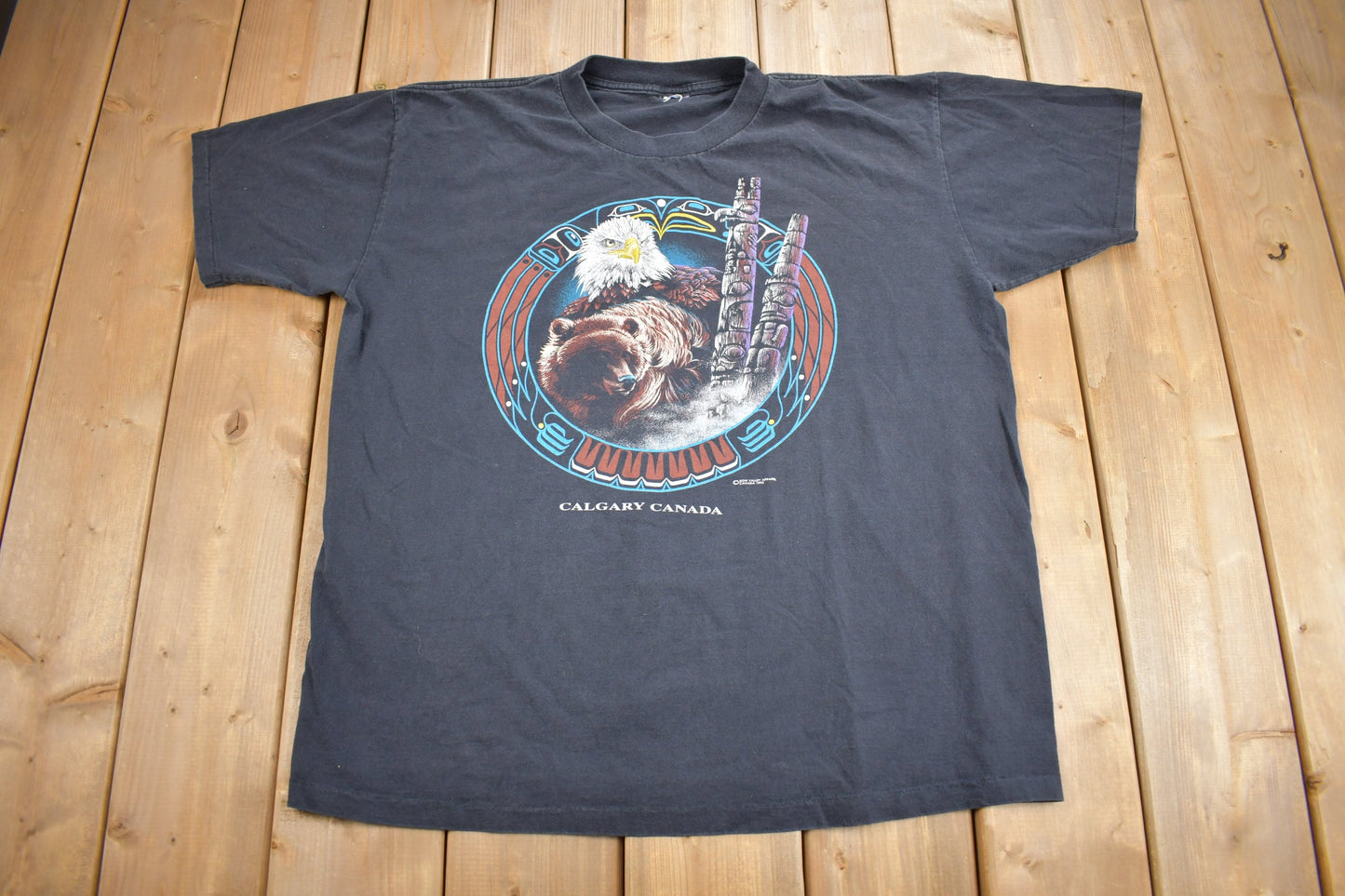 Vintage 1996 Calgary Canada Souvenir T Shirt / Streetwear / Made In Canada / Outdoorsman / Travel T Shirt / Single Stitch