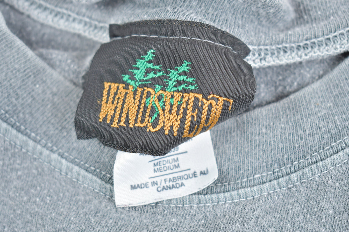 Vintage 1990s Blank Grey Windswept T Shirt / Vintage T Shirt / Streetwear / Blank Tee / Single Stitch / Made In Canada