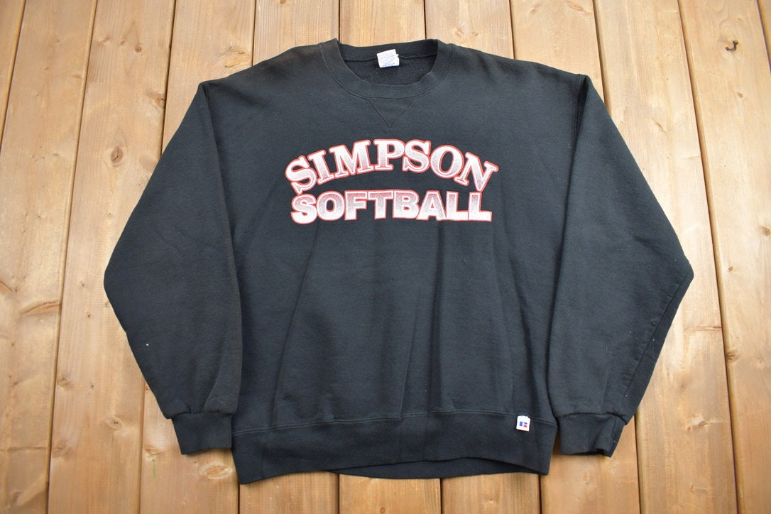 Vintage 1990s Simpson Softball Russell Athletics Crewneck Sweatshirt / 90s Crewneck / Made In USA / Athleisure / Streetwear / 90s Russell