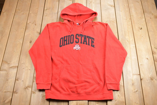 Vintage 1990s Ohio State University Collegiate Hoodie / OSU / Embroidered / NCAA Sweatshirt / Sportswear / Americana / Patchwork /