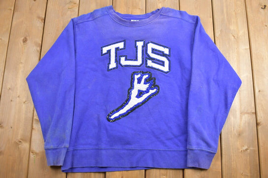 Vintage 1990s TJS Dancing Crewneck Sweatshirt / Sequin / Bedazzled / 90s Crewneck / Souvenir / Athleisure / Streetwear / Made in USA